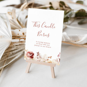 This Calligraphy Graceful Floral Candle Burns Sign