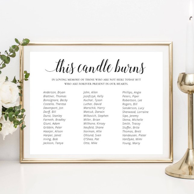 This Candle Burns Class Reunion Memorial Poster (Creator Uploaded)