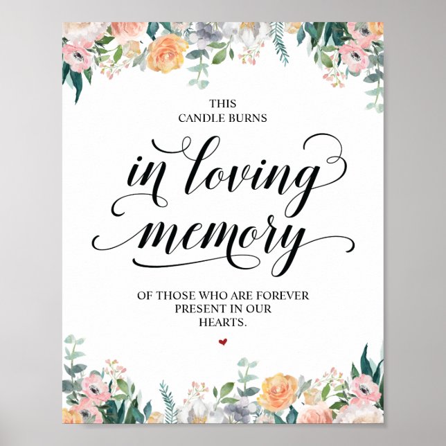 This candle burns in loving memory Memorial Sign (Front)