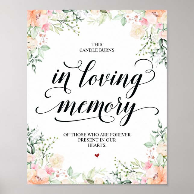 This candle burns in loving memory Memorial Sign (Front)