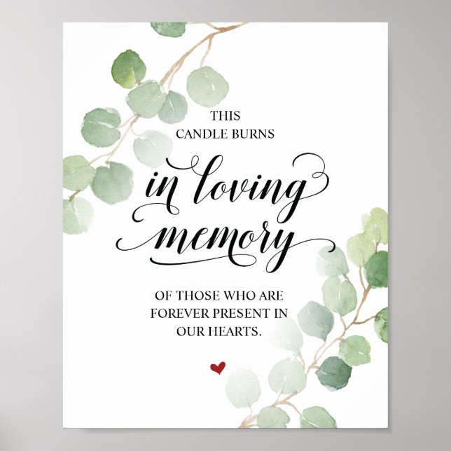 This candle burns in loving memory Memorial Sign (Front)