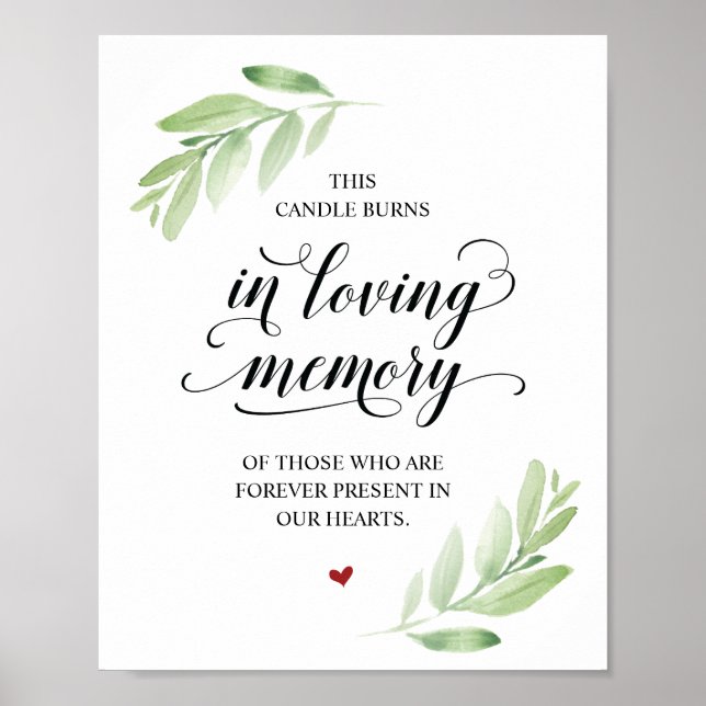 This candle burns in loving memory Memorial Sign (Front)