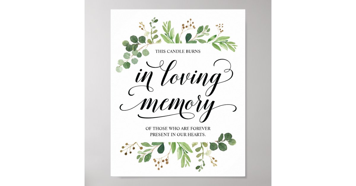 This candle burns in loving memory Memorial Sign Zazzle