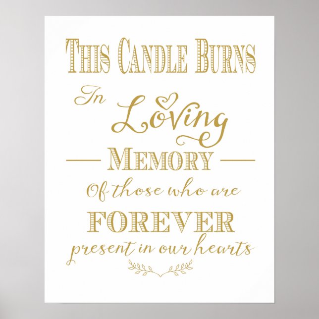 This Candle Burns In Loving Memory Print (Front)