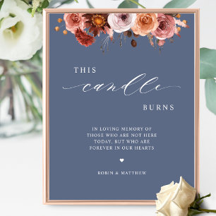 This Candle Burns, In Memory Blue Wedding Sign