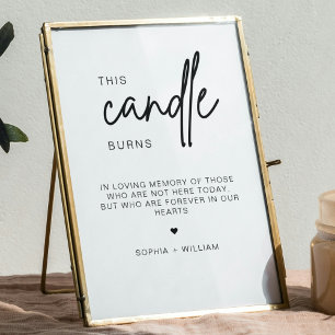 This Candle Burns, In Memory Wedding Sign