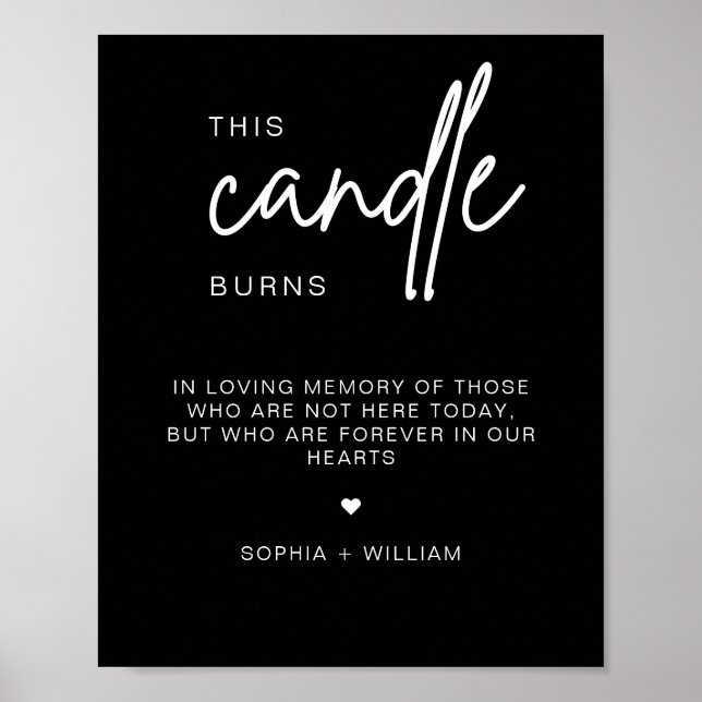 This Candle Burns, In Memory Wedding Sign (Front)