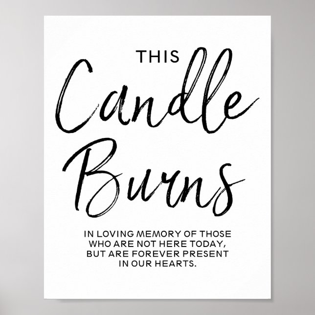 This Candle Burns Memorial 8x10 Sign (Front)