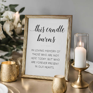 This Candle Burns Memorial Wedding Poster