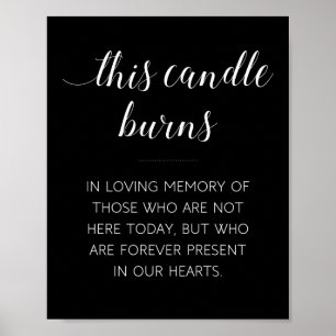 This Candle Burns Memorial Wedding Sign Black