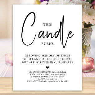 This Candle Burns Personalised Wedding Memorial Poster