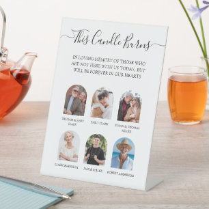 This Candle Burns Photo Wedding Memorial Pedestal Sign