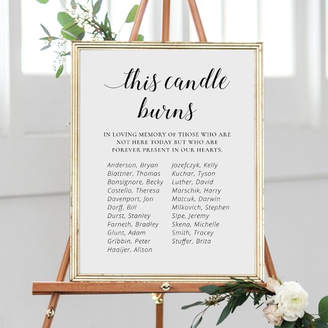 This Candle Burns School Class Reunion Memorial Poster (Creator Uploaded)