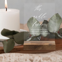 This Candle Burns Wedding Memory Table