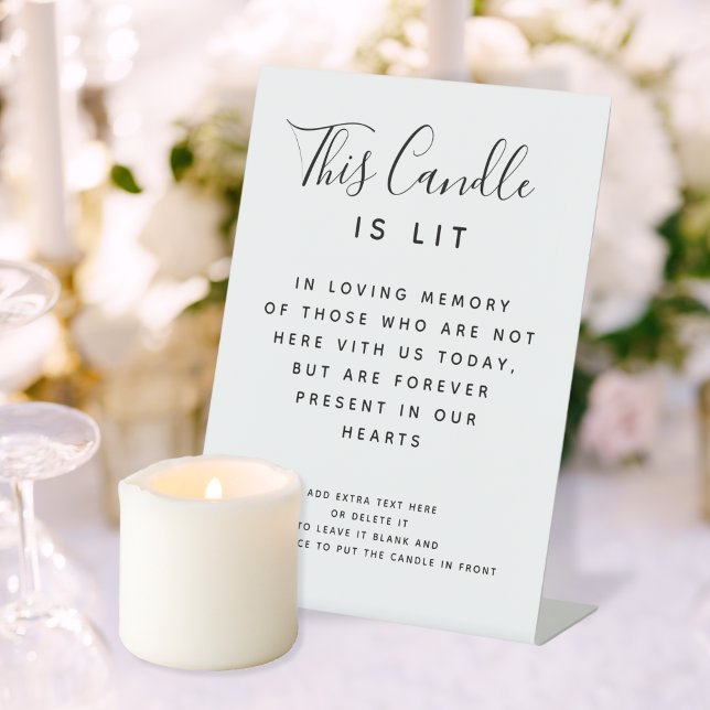 This Candle Is Lit Custom Wedding Memorial Table Pedestal Sign (This Candle Is Lit Custom Wedding Memorial Table Pedestal Sign
)