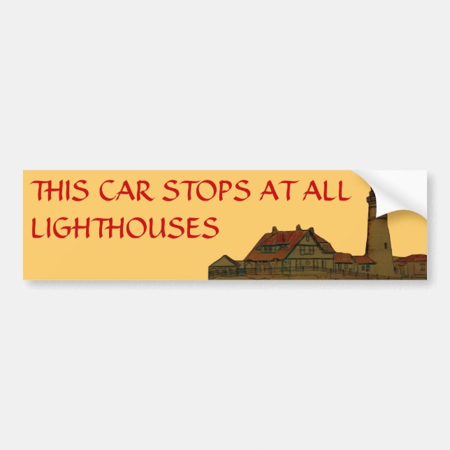 This Car Stops at all Lighthouse Bumper Sticker (Front)