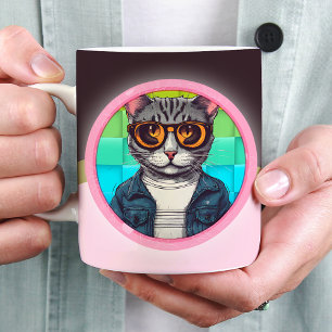 This cat's style is the cat's meow large coffee mug