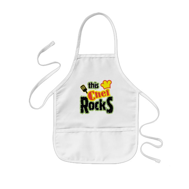 This Chef Rocks Kids Cooking Gift Apron (Front)