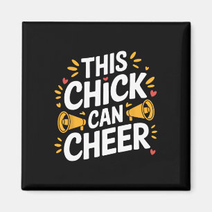 This Chick Can Cheer, Cheering Cheerleader Cheerle Magnet