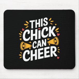 This Chick Can Cheer, Cheering Cheerleader Cheerle Mouse Pad