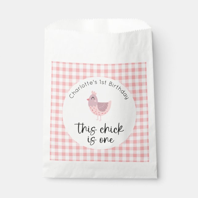 This Chick is One 1st Birthday Favour Bag (Front)