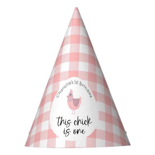 This Chick is One 1st Birthday Party Hat (Front)