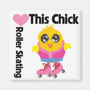 This Chick Loves Roller Skating Magnet