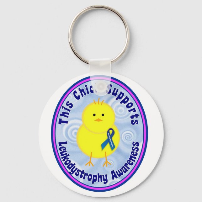 this chick supports Leukodystrophy Awareness Key Ring (Front)