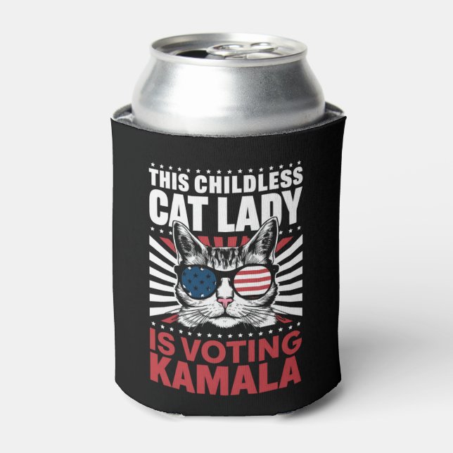 This Childless Cat Lady is Voting Kamala 2024 Can Cooler (Can Front)