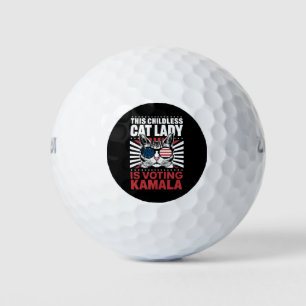 This Childless Cat Lady is Voting Kamala 2024 Golf Balls