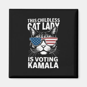 This Childless Cat Lady is Voting Kamala-Harris 24 Magnet