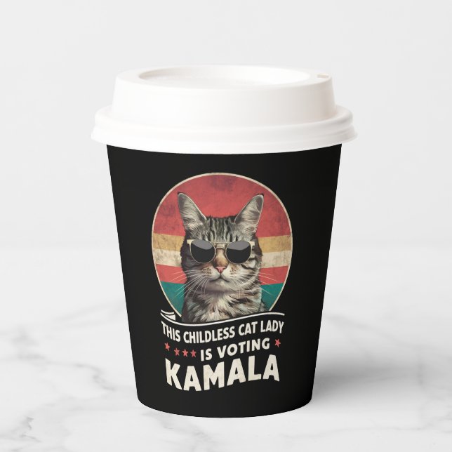 This Childless Cat Lady is Voting Kamala Paper Cups (Front)
