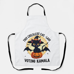This Childless Cat Lady Voting Kamala Halloween Apron