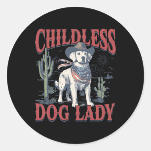 This Childless Dog Lady Is Voting Kamala Harris 20 Classic Round Sticker