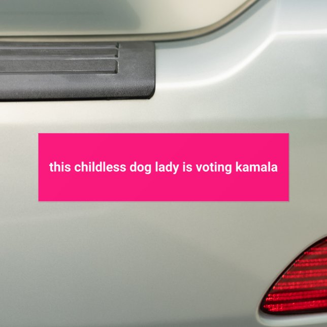 This childless dog lady is voting kamala pink bumper sticker (On Car)
