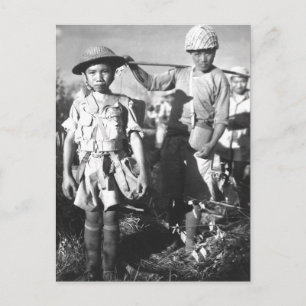 This Chinese soldier, with heavy pack_War Image Postcard