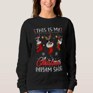 This Christmas Pajama Border Collie In Socks   Dog Sweatshirt