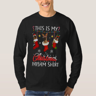 This Christmas Pajama German Dog In Socks Dog T-Shirt