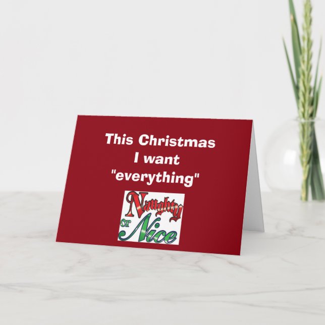 THIS CHRISTMAS-WANT EVERYTHING/SHARE IT WITH "YOU" HOLIDAY CARD (Front)