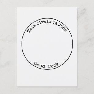 This Circle Is 10cm Good Luck Funny Pregnancy Postcard
