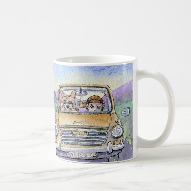 This Corgi dog took his hoomun... Coffee Mug (Right)