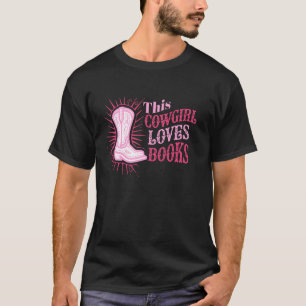 This Cowgirl Loves Books Cute Western Bookish Them T-Shirt