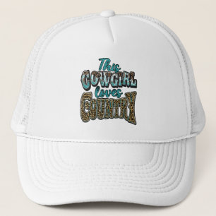 This Cowgirl Loves Country Western Leopard Print Trucker Hat