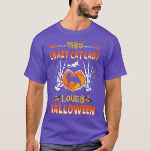 This Crazy Cat Lady Siamese Cat Loves Halloween Co T-Shirt