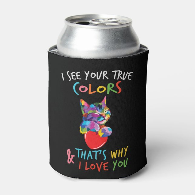 This Cute Autism Awareness Cat design with a beaut Can Cooler (Can Front)