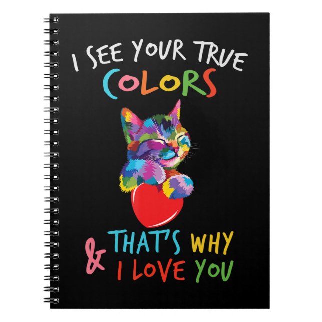 This Cute Autism Awareness Cat design with a beaut Notebook (Front)