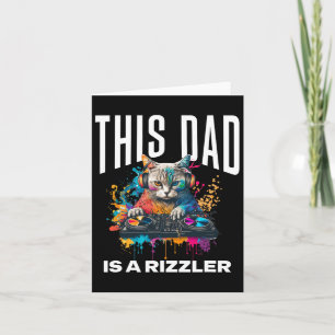 This Dad Has Rizz Cool Dj Cat Rizzler Dad Father's Card