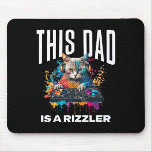 This Dad Has Rizz Cool Dj Cat Rizzler Dad Father's Mouse Pad