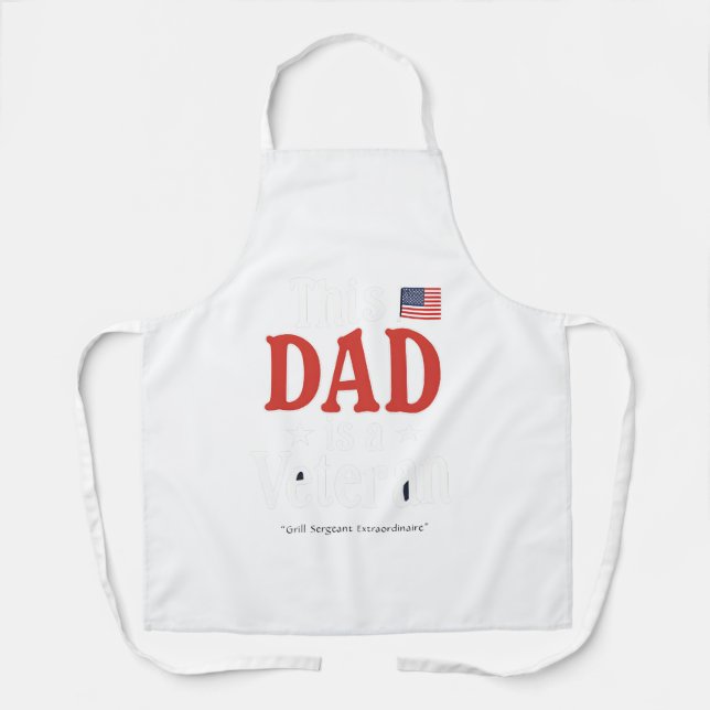 This Dad is a Veteran Apron – Awesome Dad Gift (Front)