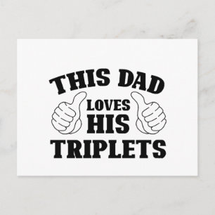 This Dad Loves His Triplets - Gift for Dad with Th Holiday Postcard